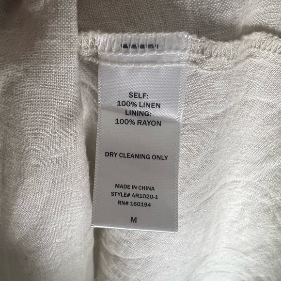 A.REN Candace 100% Linen Off White Maxi Dress - Picture 11 of 14